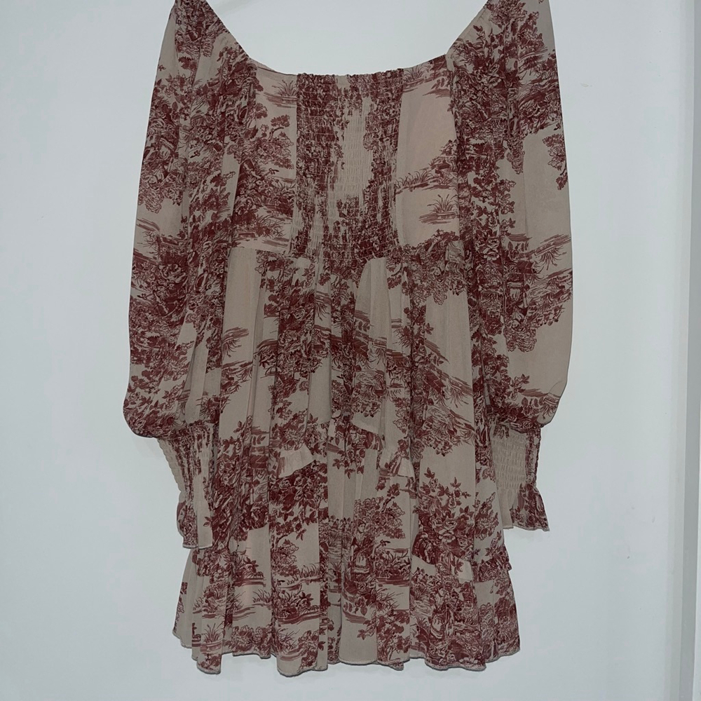 Boutique Floral Land Print Mini Dress Sz Small Pre-Loved - Picture 3 of 5